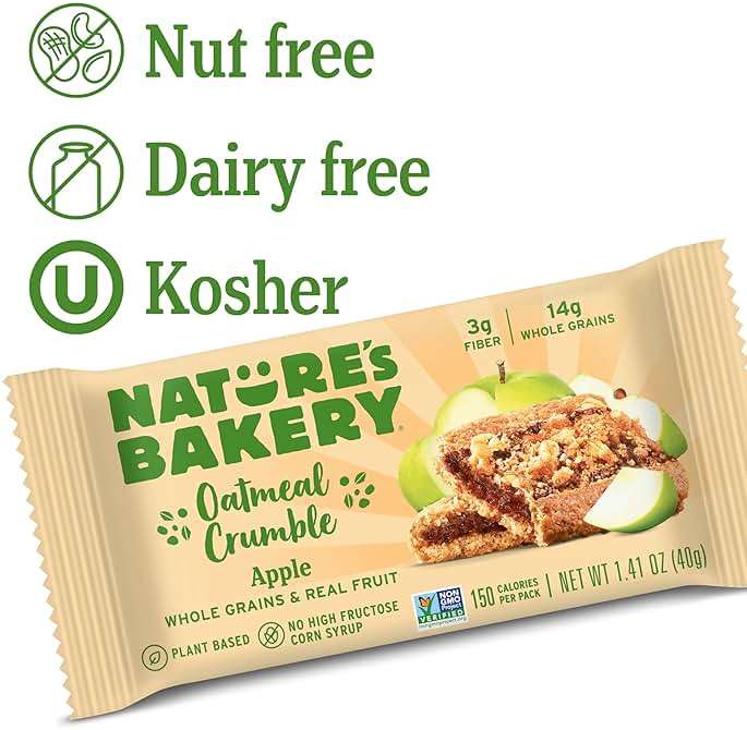 Nature's Bakery Oatmeal Crumble Bars, Apple, 6-6 Count Boxes (36 Bars), Vegan Snacks, Non-GMO - Image 4