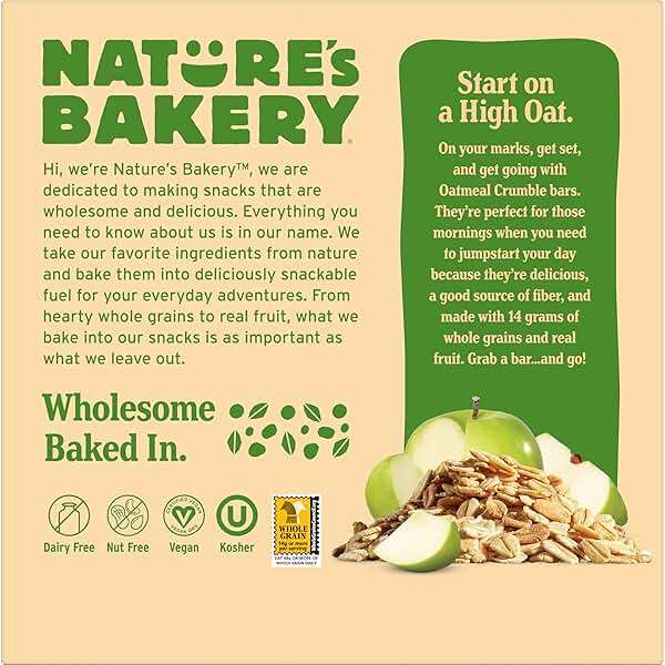 Nature's Bakery Oatmeal Crumble Bars, Apple, 6-6 Count Boxes (36 Bars), Vegan Snacks, Non-GMO - Image 7