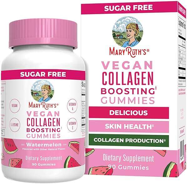 MaryRuth Organics Vegan Collagen for Women & Men, Collagen Boosting Gummies, Skin Care, Lysine, Vitamin C, Vitamin A, Amla, Supplement for Hair & Skin, Vegan, Non-GMO, Gluten Free, 90 Servings - Image 1