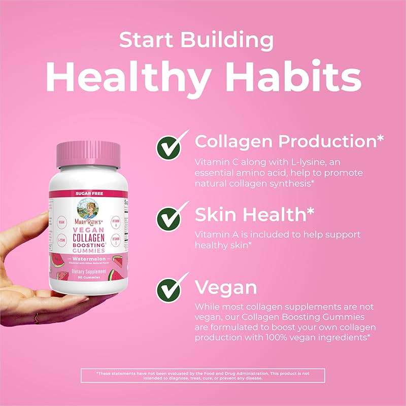 MaryRuth Organics Vegan Collagen for Women & Men, Collagen Boosting Gummies, Skin Care, Lysine, Vitamin C, Vitamin A, Amla, Supplement for Hair & Skin, Vegan, Non-GMO, Gluten Free, 90 Servings - Image 5