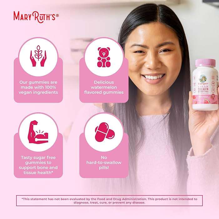MaryRuth Organics Vegan Collagen for Women & Men, Collagen Boosting Gummies, Skin Care, Lysine, Vitamin C, Vitamin A, Amla, Supplement for Hair & Skin, Vegan, Non-GMO, Gluten Free, 90 Servings - Image 6