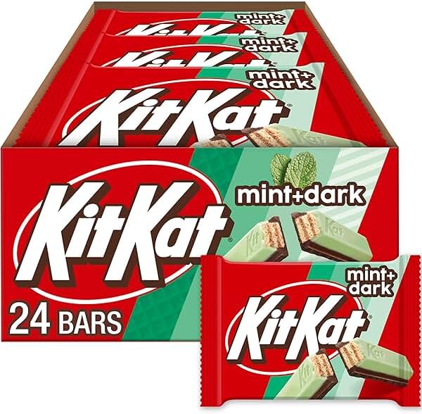 KIT KAT DUOS Dark Chocolate Mint Wafer Candy Bars, 1.5 oz (24 Count) - Product Image