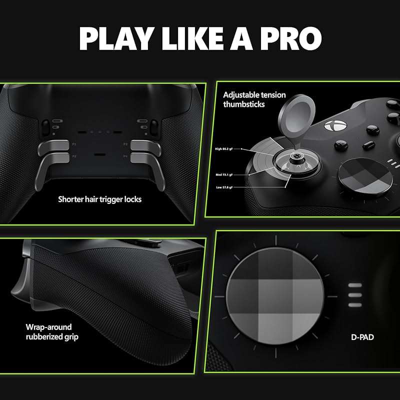 Xbox Elite Series 2 Core Wireless Gaming Controller – Black – Xbox Series X|S, Xbox One, Windows PC, Android, and iOS - Image 4
