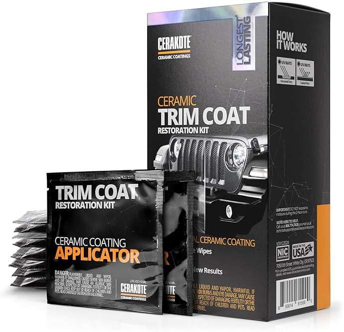 CERAKOTE® Ceramic Trim Coat Kit - Quick Plastic Trim Restorer - Ceramic Coating Guaranteed Restoration to Last Over 200 Washes – A Ceramic Coating, Not a Dressing | Quick Plastic Trim Restorer, Guaranteed Restoration Over 200 Washes, Ceramic Coating Not a Dressing - Image 1