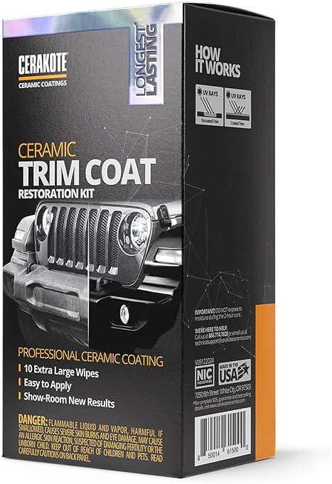 CERAKOTE® Ceramic Trim Coat Kit - Quick Plastic Trim Restorer - Ceramic Coating Guaranteed Restoration to Last Over 200 Washes – A Ceramic Coating, Not a Dressing | Quick Plastic Trim Restorer, Guaranteed Restoration Over 200 Washes, Ceramic Coating Not a Dressing - Image 2