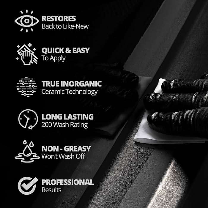 CERAKOTE® Ceramic Trim Coat Kit - Quick Plastic Trim Restorer - Ceramic Coating Guaranteed Restoration to Last Over 200 Washes – A Ceramic Coating, Not a Dressing | Quick Plastic Trim Restorer, Guaranteed Restoration Over 200 Washes, Ceramic Coating Not a Dressing - Image 3