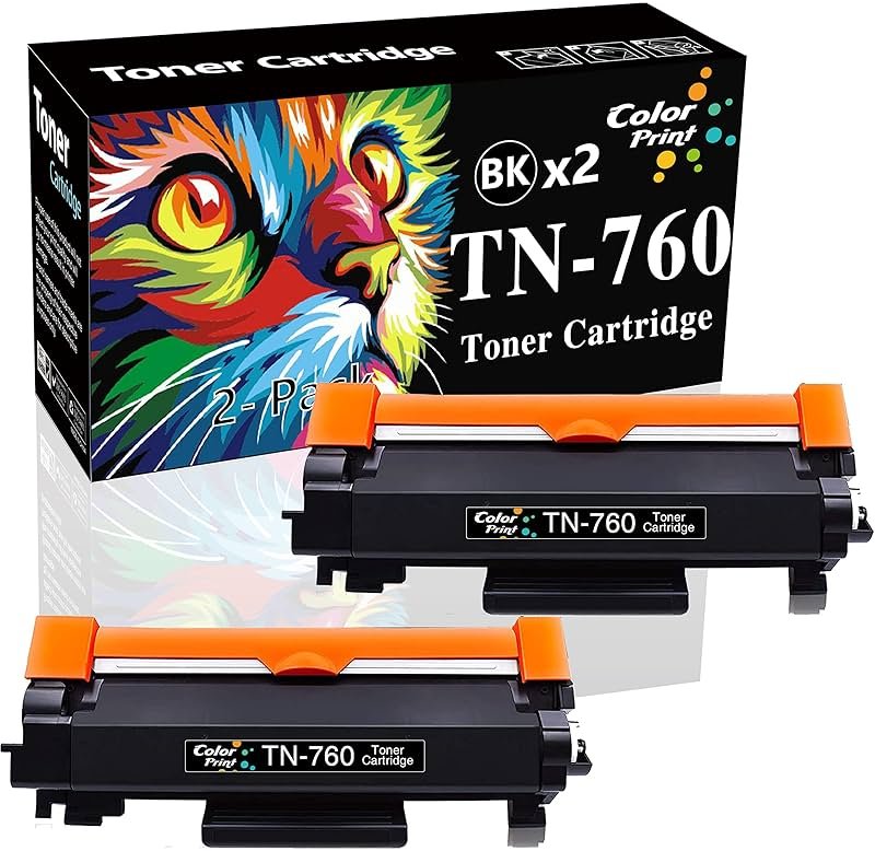 Color Print Compatible TN 760 Toner Cartridge Replacement for Brother TN760 TN-760 TN730 TN770 for DCP-L2550DW HL-L2350DW HL-L2390DW HL-L2395DW HL-L2370DWXL MFC-L2710DW MFC-L2750DWXL Printer (2-Pack) - Product Image