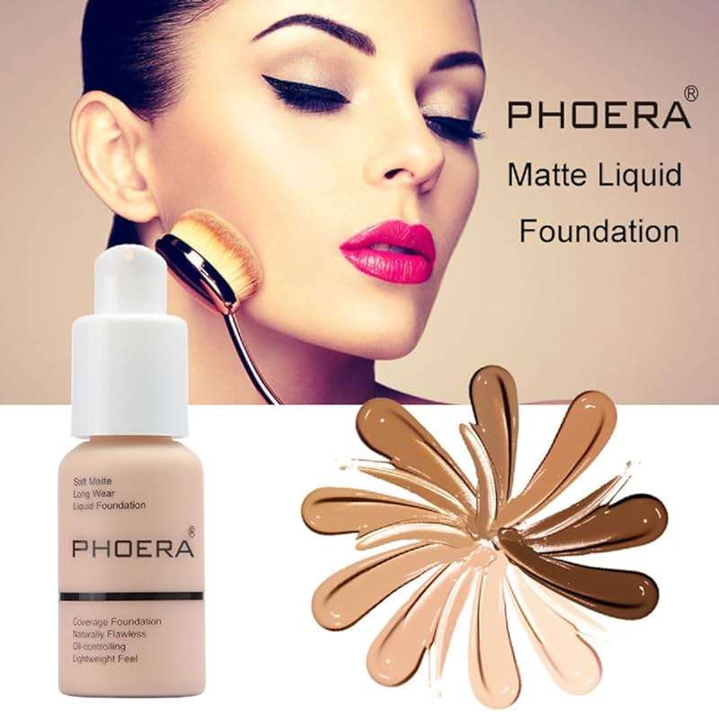 2 Pack PHOERA Foundation,Full Coverage Flawless Soft Matte 24HR Oil Control Liquid Foundation.104 Buff Beige - Image 5