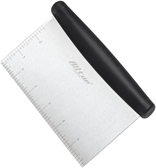 ALLTOP Bench Scraper & Chopper for Kitchen - Ideal Baking Essential Utensil,Stainless Steel Pastry/Dough/Food Cutter Tool for Cake Pizza Bread,Cooking - 1 Pack,Black - Product Image