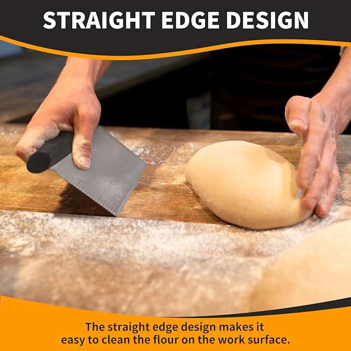 ALLTOP Bench Scraper & Chopper for Kitchen - Ideal Baking Essential Utensil,Stainless Steel Pastry/Dough/Food Cutter Tool for Cake Pizza Bread,Cooking - 1 Pack,Black - Image 5