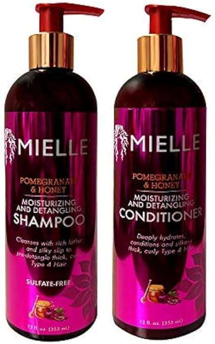 Mielle Pomegranate & Honey Moisturizing/Detangling Shampoo and Conditioner SET (12 fl. oz Each) - Image 1