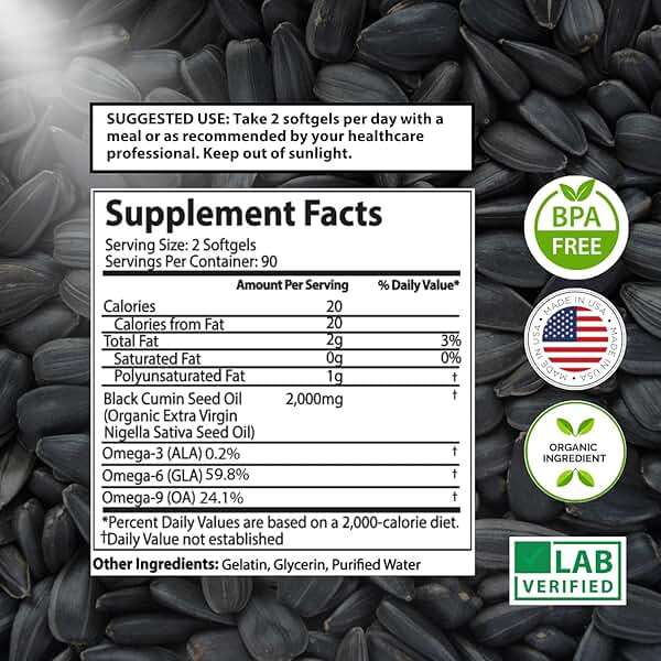 Black Seed Oil Capsules 2000mg Per Serving, Organic Cold Pressed Black Cumin, High TQ, Immune & Joint Support, 180 Count (3 Month Supply) - Image 4