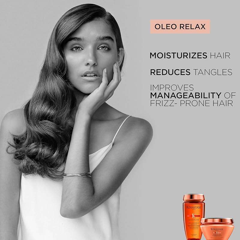 Kerastase Discipline Masque Oleo-Relax Hair Mask | Deep Nourishing Hair Mask | Moisturizes Hair and Provides Shine | With Shorea Butter and Coconut Oil | For All Hair Types | 6.8 Fl Oz - Image 4