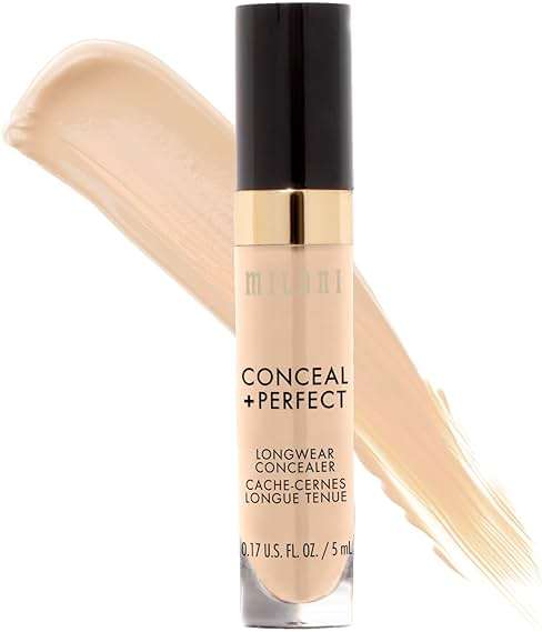 Milani Conceal + Perfect Longwear Concealer Full Coverage Infused with Hyaluronic Acid & Vitamin E, Cover Dark Circles, Blemishes & Skin Imperfections for Long-Lasting Wear - Light Nude - Image 1