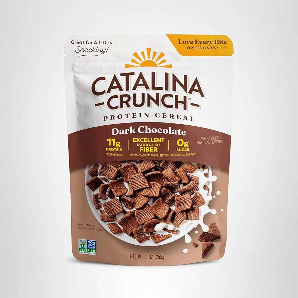 Catalina Crunch Dark Chocolate Keto Cereal (9Oz Bags) | Low Carb, Sugar Free, Gluten Free, Grain Free | Keto Snacks, Vegan, Plant Based | Breakfast Cereals | Keto Friendly Food - Image 8