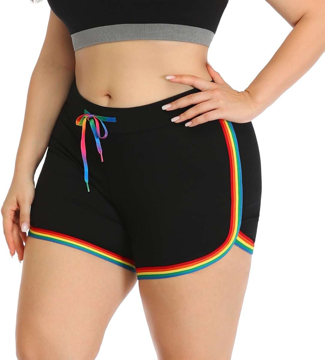 HDE Plus Size Dolphin Shorts for Women Running Workout Short Athletic Bottoms - Image 1