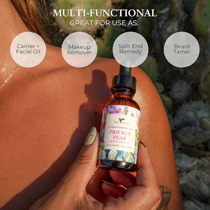 Baja Basics Prickly Pear Seed Oil Cold Pressed, Pure, Unrefined Moisturizer for Skin, Face, Body, Nails and Hair - Multi-Purpose Beauty Product For Men and Women - 1 oz Bottle - Image 5