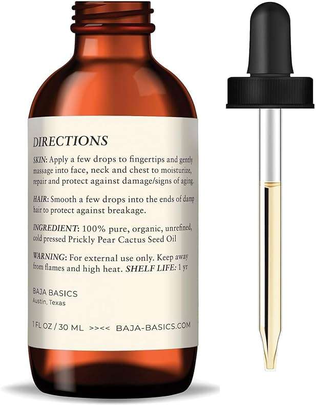 Baja Basics Prickly Pear Seed Oil Cold Pressed, Pure, Unrefined Moisturizer for Skin, Face, Body, Nails and Hair - Multi-Purpose Beauty Product For Men and Women - 1 oz Bottle - Image 6