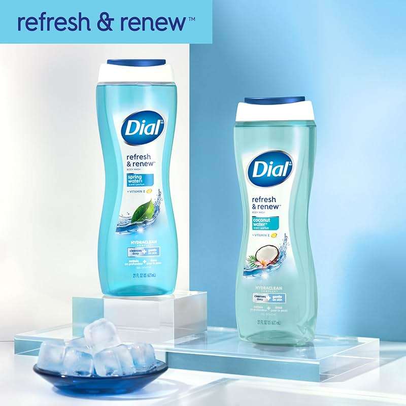 Dial Body Wash, Refresh & Renew Spring Water, 23 Fl Oz (Pack of 3), Hydraclean Complex & Vitamin E, Gentle, Leaves Skin Feeling Nourished, Dermatologist-Tested, No Parabens & Sulfates - Image 5