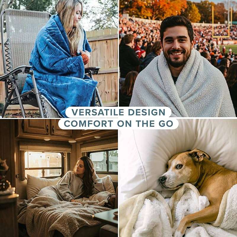 Bare Home Sherpa Fleece Blanket - Twin/Twin Extra Long - Blanket for Bed, Sofa, and Couch - Warm & Lightweight - Fluffy & Soft - Reversible (Twin/Twin XL, Dark Blue) - Image 6