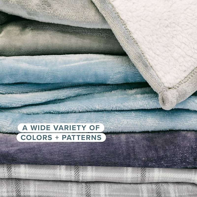 Bare Home Sherpa Fleece Blanket - Twin/Twin Extra Long - Blanket for Bed, Sofa, and Couch - Warm & Lightweight - Fluffy & Soft - Reversible (Twin/Twin XL, Dark Blue) - Image 9