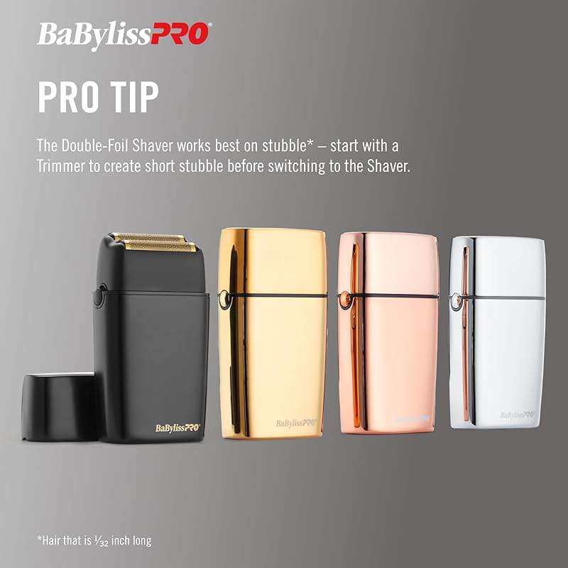 BaBylissPRO METALFX Double Foil Shaver, Handheld Electric Razor for Travel, Portable Cordless Close Face Shaver for Head, Beard, & Neck - Image 8