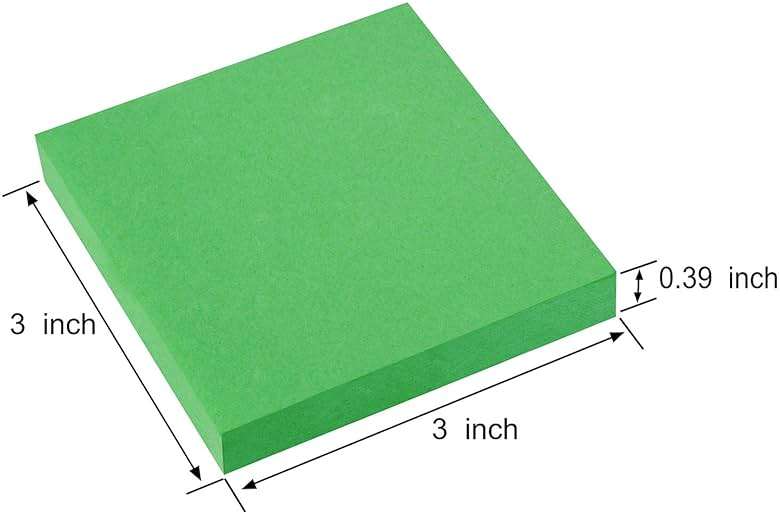 ZCZN 400 Sheets Pop-up Sticky Notes, 3 x 3 Inches, 4 Pads Bright Color Self-Stick Notes, 100 Sheets/Pad, Green - Image 3