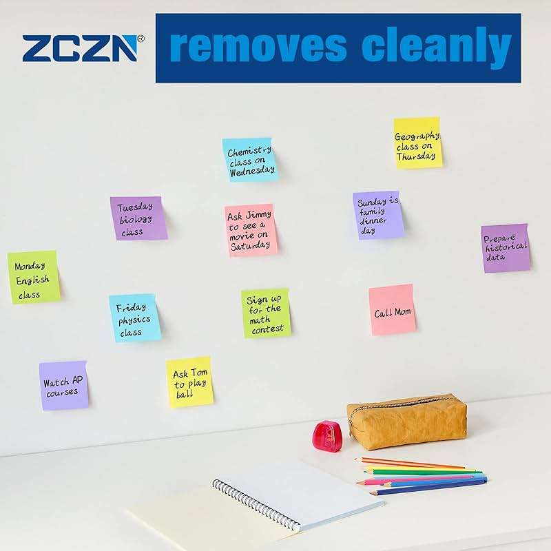 ZCZN 400 Sheets Pop-up Sticky Notes, 3 x 3 Inches, 4 Pads Bright Color Self-Stick Notes, 100 Sheets/Pad, Green - Image 5