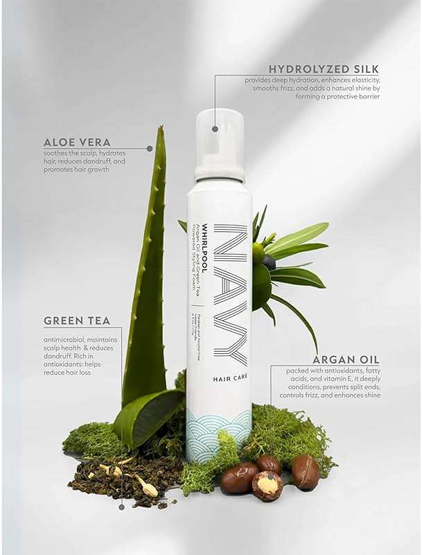 NAVY Hair Care Whirlpool Styling Foam for Curly Hair | Made with Argan Oil and Green Tea for Frizz Control | 6 oz - Image 2