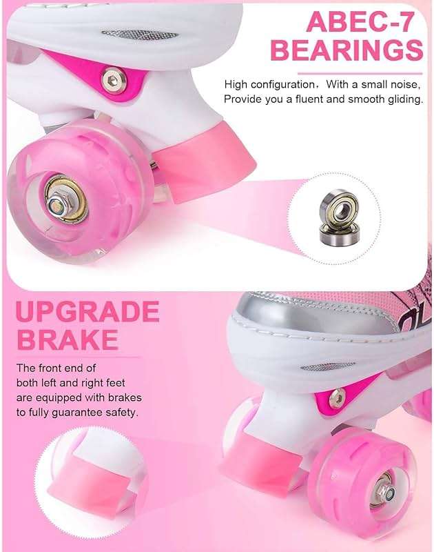 Sowume Adjustable Roller Skates for Girls and Women, All 8 Wheels of Girl's Skates Shine, Safe and Fun Illuminating for Kids - Image 3