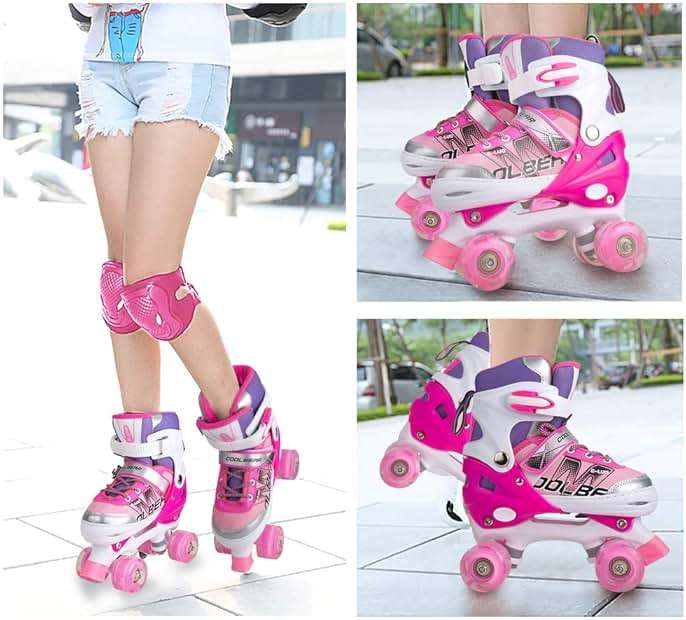 Sowume Adjustable Roller Skates for Girls and Women, All 8 Wheels of Girl's Skates Shine, Safe and Fun Illuminating for Kids - Image 7