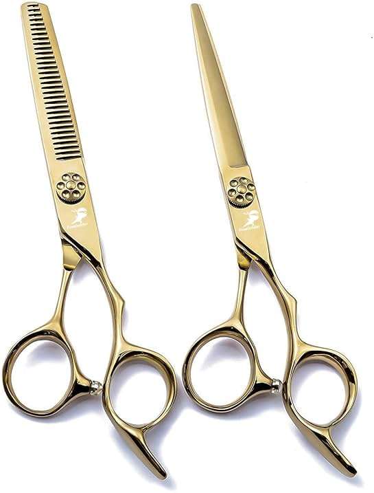 Hair Cutting Scissors, 6.0 Inch Golden Professional Japan 440C Hair Cutting Scissor - Salon Right-Hand Razor Edge Barber Scissors, Hand Sharpened - Image 1