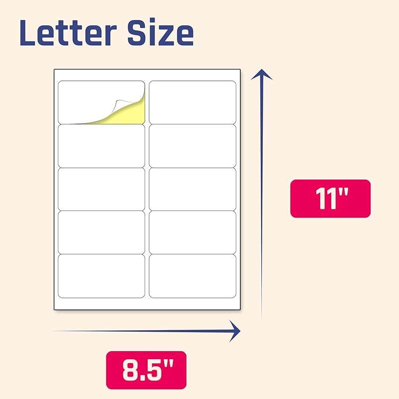 (2" x 4") 30 Sheets, Printable White Sticker Labels, Laser/Inkjet Printing - Matte, 10 per Page - Image 3
