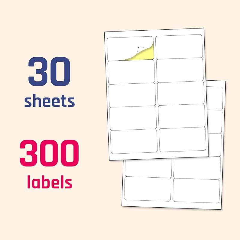 (2" x 4") 30 Sheets, Printable White Sticker Labels, Laser/Inkjet Printing - Matte, 10 per Page - Image 7