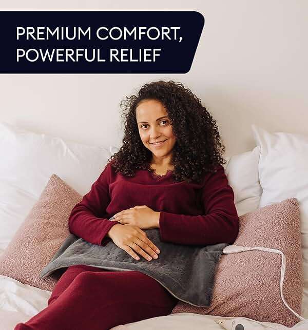 GENIANI Electric Heating Pad for Back Pain & Cramps Relief, Electric Throw, Auto Shut Off, Machine Washable, Heating Pad for Neck & Shoulder (12×24", Tabby Gray) - Image 9