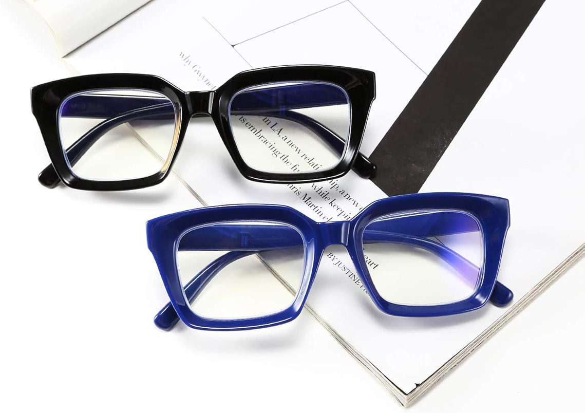 FEISEDY Retro Square Blue Light Blocking Reading Glasses Anti Glare Digital Eyestrain Reader B2479 - Image 6
