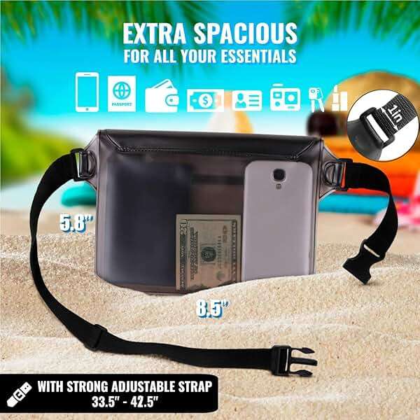 AiRunTech Waterproof Fanny Pack,Phone Pouch Dry Bag for Passport Wallet Purse,Floating Waterproof Bags for Travel Beach Swimming Kayaking Boating Cruise Accessories - Image 3