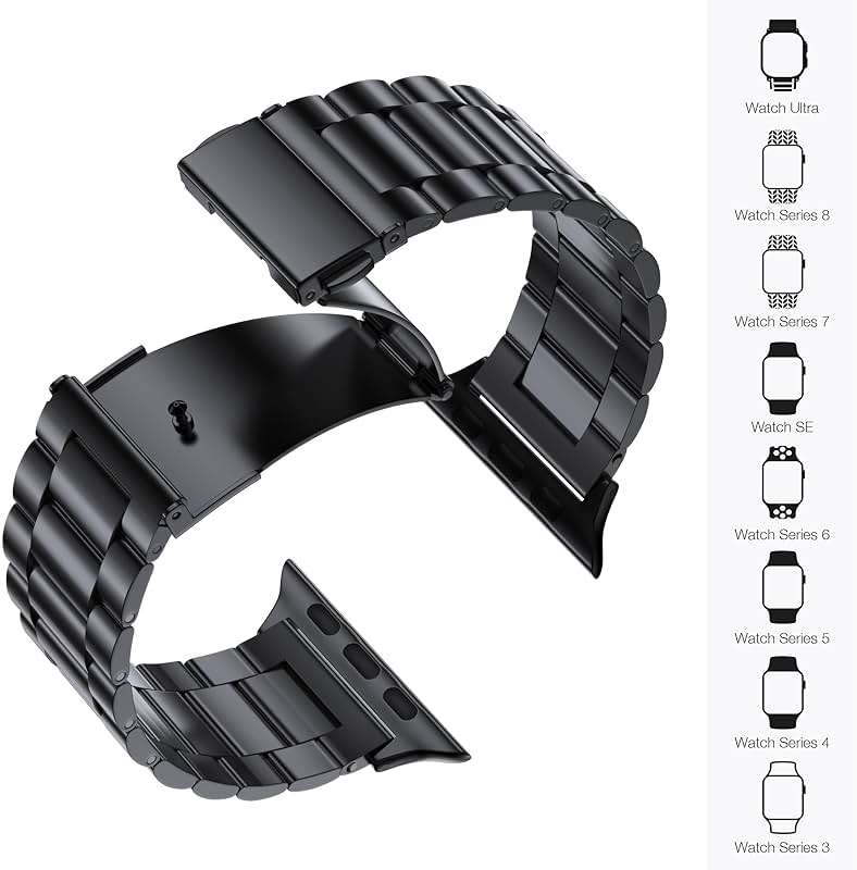 EPULY Metal Band Compatible with Apple Watch Bands for Men 49mm 46mm 45mm 44mm 42mm 41mm 40mm 38mm, Business Stainless Steel Strap for iWatch Bands Series 11 10 9 8 7 6 5 4 3 2 1, SE3 2 1, Ultra3 2 1 - Image 3
