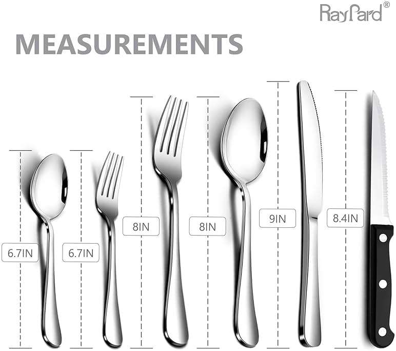 RayPard 24-Piece Silverware Set, Flatware Set Mirror Polished, Dishwasher Safe Service for 4, Include Fork/Spoon with 5-Compartment Non Slip Silverware Drawer Organizer Box Tray - Image 3