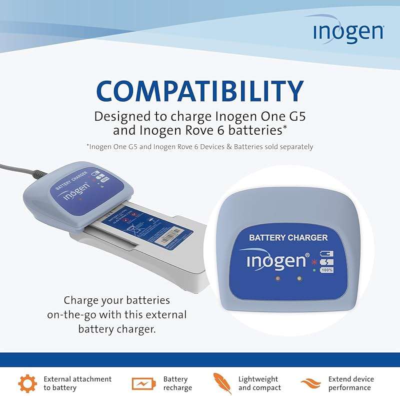Inogen - External Battery Charger for Inogen One G5/ Rove 6-0.12 lbs. and 3.13 in. W x 2.75 in. L x 1 in. H - Image 2