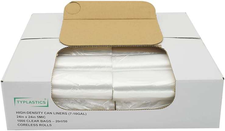 TYPLASTICS Trash Can Liners - Wholesale 1000 Count 7-10 Gallon Trash Bags on Perforated Roll Small Garbage Bags for Light Office Trash Bathrooms Hotels Recycling Commerical and Industrial 24" x 24" - Image 1