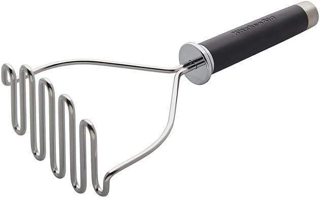 KitchenAid Gourmet Stainless Steel Wire Masher, 10.24-Inch, Black - Image 1