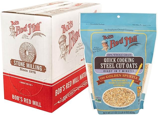 Bob's Red Mill Quick Cooking Steel Cut Oats, 22oz (Pack of 4) - Non GMO, Whole Grain, Vegan, Kosher - Product Image