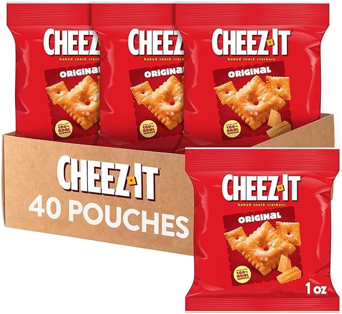 Cheez-It Cheese Crackers, Baked Snack Crackers, Lunch Snacks, Original (40 Packs) - Product Image