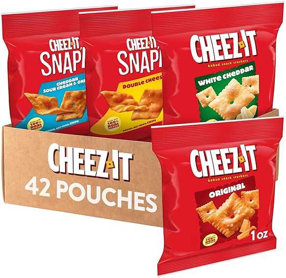 Cheez-It Cheese Crackers, Baked Snack Crackers, Lunch Snacks, Variety Pack (42 Packs) - Image 1