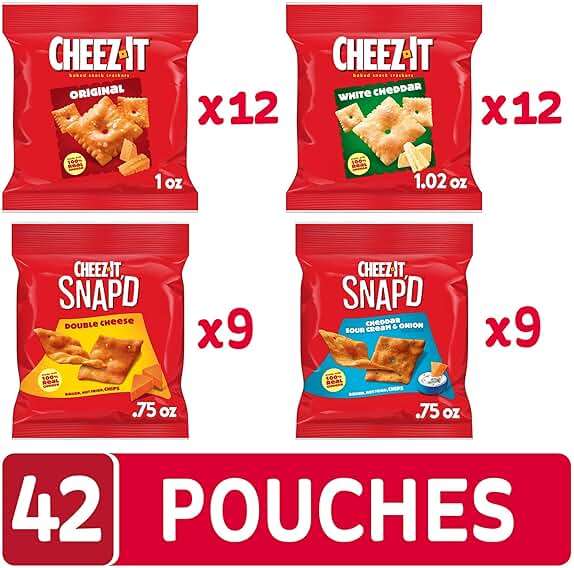 Cheez-It Cheese Crackers, Baked Snack Crackers, Lunch Snacks, Variety Pack (42 Packs) - Image 4