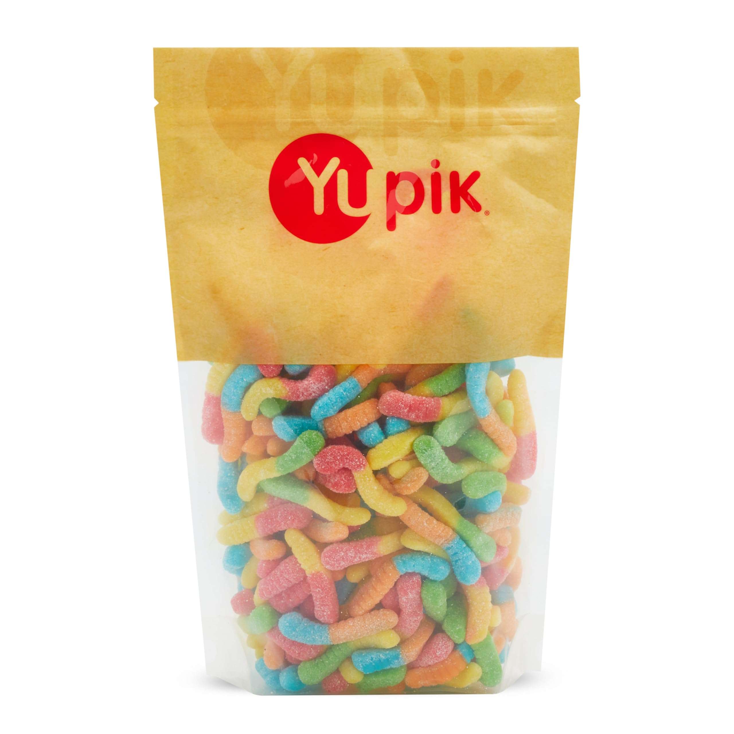 Yupik Sour Gummy Neon Worms, 2.2 lb (35.2 oz), Gluten-Free, Sweet & Sour, Fruity Flavors, Sugary Coating, Chewy Small Gummies, Fun Treat, Sweet Candy, Delicious Snack, Ideal for Gifting, Holidays & Baking - Image 1