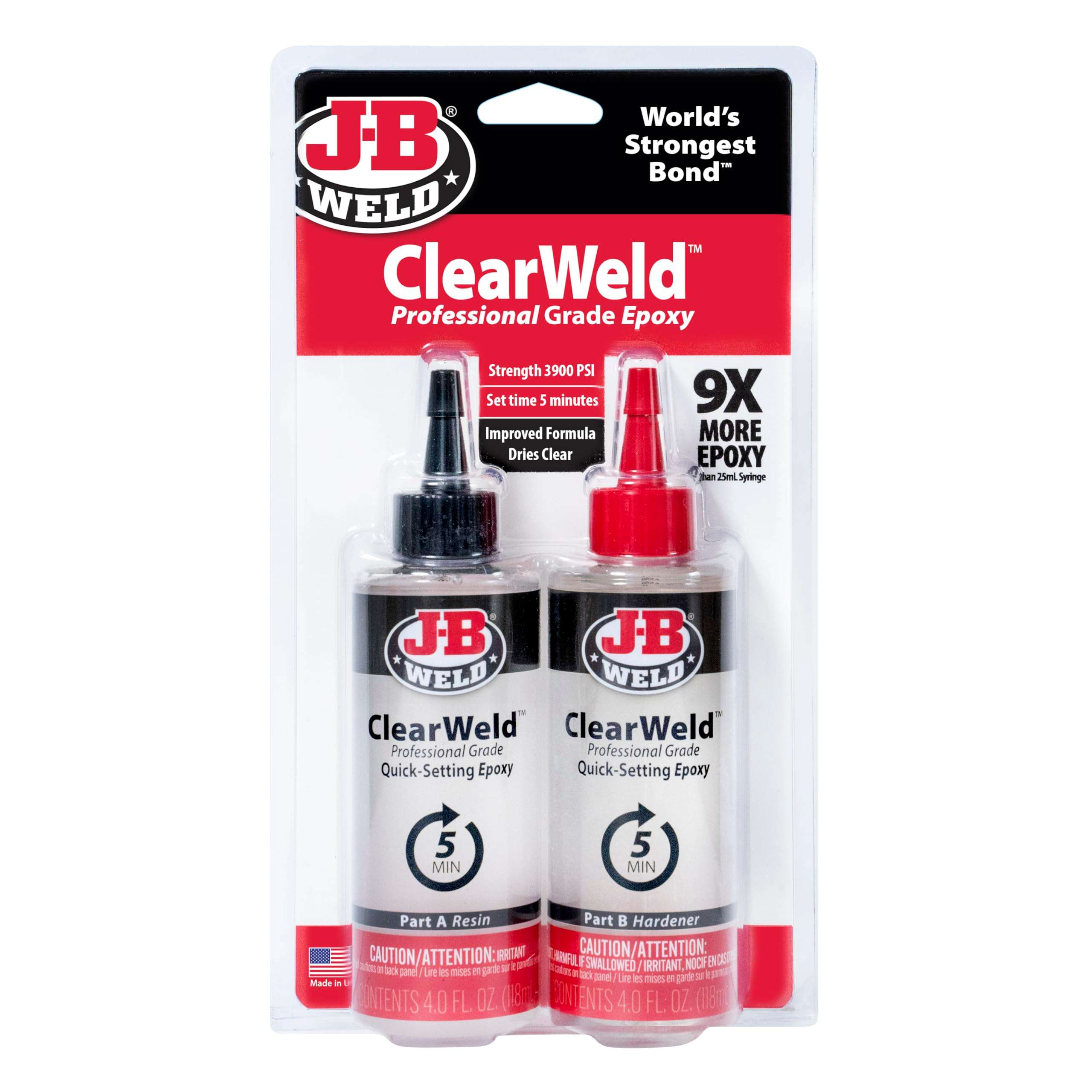 J-B Weld Pro Size ClearWeld 5 Minute Set Epoxy - Image 1
