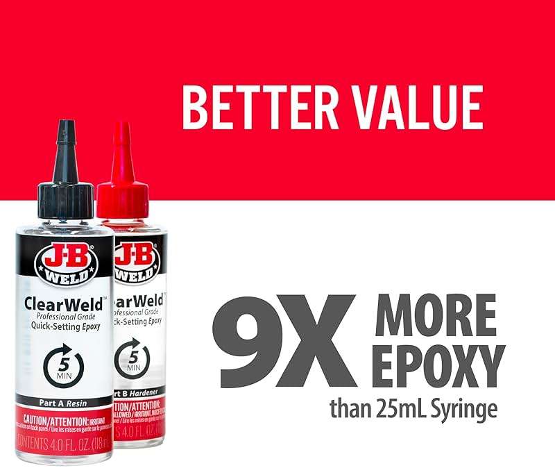 J-B Weld Pro Size ClearWeld 5 Minute Set Epoxy - Image 4