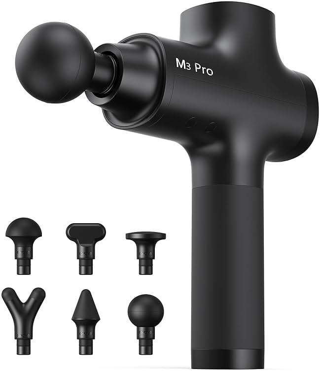 Opove M3 Pro 2 Massage Gun Deep Tissue Percussion Muscle Massager for Workout, Handheld Percussive Therapy Fascia Gun for Athletes Fast Recovery 4-8 Hours Long Battery Life, Powerful, Quiet, Black - Image 1